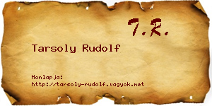 Tarsoly Rudolf névjegykártya